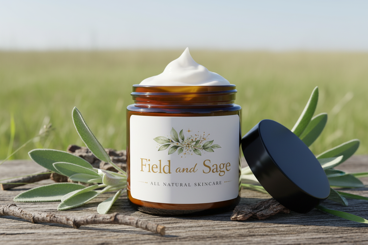 Field and Sage 4oz jar with whipped lotion